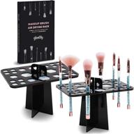 efficient makeup brush drying rack stand with 26 holes - 2 pack for quick drying logo