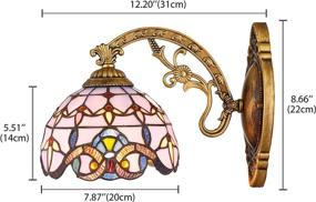 img 3 attached to 🏮 Vintage Tiffany Style Wall Sconce: KWOKING Lighting Fixture without Pull Chain Switch for Corridor, Hallway, Livingroom, Bedroom - Style A