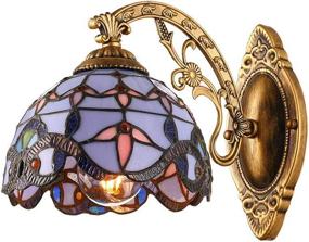 img 4 attached to 🏮 Vintage Tiffany Style Wall Sconce: KWOKING Lighting Fixture without Pull Chain Switch for Corridor, Hallway, Livingroom, Bedroom - Style A