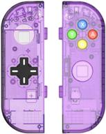 basstop joycon d-pad replacement shell case - translucent ns joycon 🎮 handheld controller housing for nintendo switch (atomic purple) - diy, no electronics logo