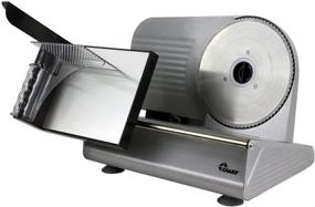 img 2 attached to Chard FSOP-150 Aluminum Electric Food Slicer - 7.5 inch Stainless Steel Blade (Gray) - 150 Watts Power