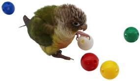 img 2 attached to 🐦 QBLEEV 5 Pack Bird Bell Balls Sets: Colorful Parrot Cage Treat Toy for Chewing, Playing, and Training - Perfect for Cockatiel, Parakeet, Conure, Budgie