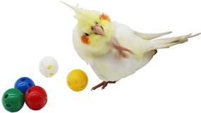 img 3 attached to 🐦 QBLEEV 5 Pack Bird Bell Balls Sets: Colorful Parrot Cage Treat Toy for Chewing, Playing, and Training - Perfect for Cockatiel, Parakeet, Conure, Budgie