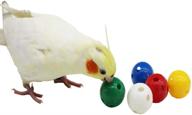 🐦 qbleev 5 pack bird bell balls sets: colorful parrot cage treat toy for chewing, playing, and training - perfect for cockatiel, parakeet, conure, budgie logo