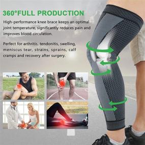 img 2 attached to 🦵 Beister Full Leg Sleeve - Knee Braces for Men and Women, Knee Compression Sleeves for Meniscus Tear, ACL, Arthritis - Joint Pain Relief and Sports Support (Pair)