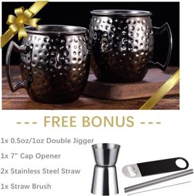 img 3 attached to 🍸 Stylish Moscow Mule Mugs Set made of Stainless Steel