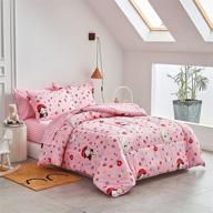 🛏️ uozzi bedding queen size all season smiling girl bed in a bag - soft microfiber reversible comforter set (1 comforter 2 pillow shams 1 flat sheet 1 fitted sheet 2 pillowcases) logo