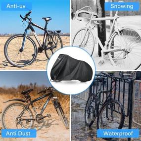 img 2 attached to 🚲 OPAMOO Bike Cover - Waterproof Outdoor Bicycle Rain Covers | Sun UV Dust Wind Proof w/ Lock Hole | Mountain Road Electric Bike