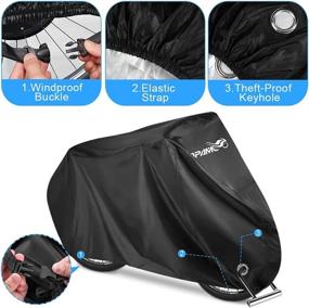 img 1 attached to 🚲 OPAMOO Bike Cover - Waterproof Outdoor Bicycle Rain Covers | Sun UV Dust Wind Proof w/ Lock Hole | Mountain Road Electric Bike