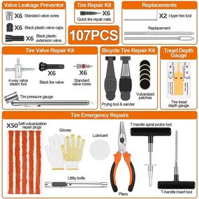 img 3 attached to 🔧 THINKWORK 107Pcs Tire Repair Kit: Quick Fix for Vehicle & Bike Tires | Heavy Duty Puncture Repair for Car, Motorcycle, Truck, Tractor, RV, SUV, Jeep - ATR109