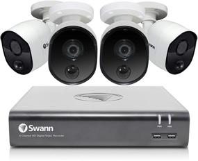 img 4 attached to 🏠 Swann Home Security Camera System, 4-Channel Surveillance with 4 Bullet Cameras, 1080p HD DVR, Wired Connectivity, 1TB HDD, Weatherproof, Color Night Vision, Heat & Motion Sensing, Alexa and Google Compatible - SWDVK-445804V