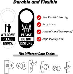 img 1 attached to 🚪 Do Not Disturb Door Hanger Sign - 2 Pack, Double Sided: Please Do Not Disturb (Front) | Welcome - Please Knock (Back)