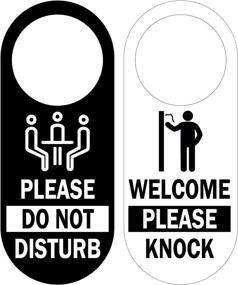 img 4 attached to 🚪 Do Not Disturb Door Hanger Sign - 2 Pack, Double Sided: Please Do Not Disturb (Front) | Welcome - Please Knock (Back)