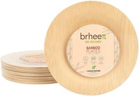 img 1 attached to 🌿 Brheez 7-Inch Bamboo Veneer Round Elegant Plates - Compostable, Biodegradable and Disposable Eco-Friendly Plates (Pack of 10)