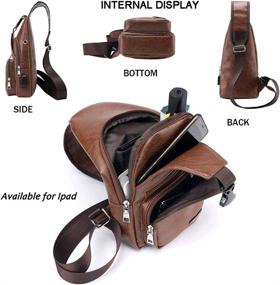 img 3 attached to 🔋 Charging Leather Crossbody Travel Backpack with Shoulder Strap