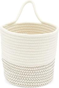 img 2 attached to Organize in Style: Farmlyn Creek Cotton Woven Baskets & Hanging Organizers (7 x 7.5 in, 3 Pack)