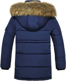 img 3 attached to 🧥 Warm Quilted Puffer Parka Jacket with Detachable Fur Hood for Big Boys by FARVALUE: Water Resistant Coat for Winter