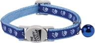 🐾 casual kitty two-tone pawprint cat collar: stylish and safe accessory for your feline friend logo