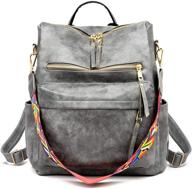 👜 versatile leather convertible handbag: shoulder bag, wallet, and fashion backpack for women logo