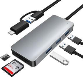 img 4 attached to Yeemie 5-in-1 USB C Hub with USB 3.0 Hub, 3 USB 3.0 Ports, TF and SD Card Reader, OTG Function - Compatible with Mac OS, Windows, Linux, Vista, and More