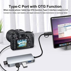 img 1 attached to Yeemie 5-in-1 USB C Hub with USB 3.0 Hub, 3 USB 3.0 Ports, TF and SD Card Reader, OTG Function - Compatible with Mac OS, Windows, Linux, Vista, and More