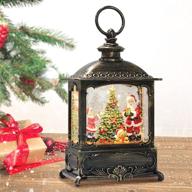 🎄 retro style lighted christmas snow globe lantern: musical decoration with swirling glitter, timer & usb power – perfect gift for home décor логотип