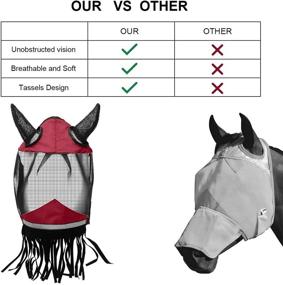 img 1 attached to 🐴 Premium Coolrunner Horse Fly Mask: Breathable & Soft Mesh with Ears for Effective Fly Protection