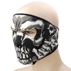 img 2 attached to 🧟 Reversible Neoprene Motorcycle Mask - Full Face Skull Design