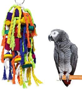 img 4 attached to Rypet Large and Small Parrot Chewing Toys - Premium Bite Toys for Conures, 🐦 Cockatiels, African Grey, and Other Amazon Parrots - Wooden Block Tearing Toys for Parrot Cages