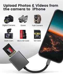 img 3 attached to 📱 Прочитчик карт SD для iPhone iPad: двойной слот адаптера для просмотра микро SD карт для трафаретных игровых камер - вставил и играй, без необходимости приложения!