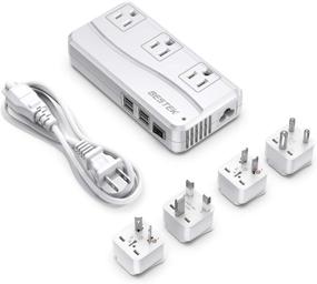 img 4 attached to BESTEK Universal Travel Adapter - Worldwide Plug Adapter 220V to 110V Voltage Converter with 6A 4-Port USB Charging and UK/in/AU/US International Outlet Adapter (White)