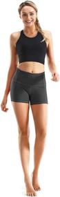 img 2 attached to 🩳 Rocorose Women's High Waist Yoga Shorts with Tummy Control, Pockets, and 4-Way Stretch for Workout and Running