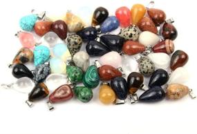 img 1 attached to 💎 20 Pcs Natural Stone Water Drop Pendants: Colorful Crystal Agates Charms for Jewelry Making