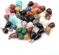 💎 20 pcs natural stone water drop pendants: colorful crystal agates charms for jewelry making logo