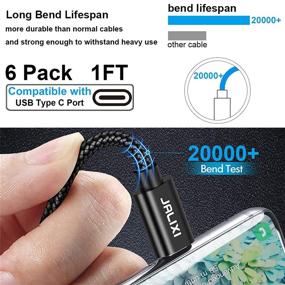 img 3 attached to 🔌 CLZWiiN Short USB Type C Cable 6 Pack (Nylon Braided 1FT) - Fast Charging & Sync Data for Galaxy S10 S9 S8, Pixel 3 2, LG V30 V20 G6 G5, Nexus 6P/5X