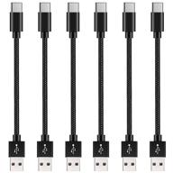 🔌 clzwiin short usb type c cable 6 pack (nylon braided 1ft) - fast charging & sync data for galaxy s10 s9 s8, pixel 3 2, lg v30 v20 g6 g5, nexus 6p/5x logo