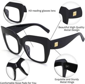 img 1 attached to 👓 FEISEDY Women's Square Oversized Blue Light Filtering Reading Glasses B2627: Fashionable Eyewear for Digital Protection