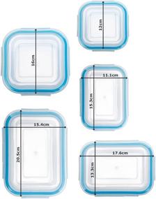 img 2 attached to 🍽️ Moss & Stone Kitchen Glass Food Storage Containers Set with Lids: 10-Piece BPA-Free, Oven-Safe, Freezer-Safe, Microwave-Safe, Dishwasher-Safe I Leak-Proof Transparent Lids I Glass Tupperware Set in Various Sizes