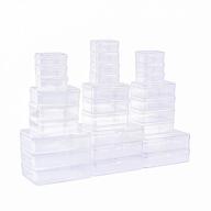 📦 28-piece set of clear rectangular mini plastic storage containers with lids for small items and craft projects logo