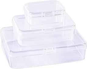 img 3 attached to 📦 28-Piece Set of Clear Rectangular Mini Plastic Storage Containers with Lids for Small Items and Craft Projects