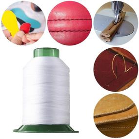 img 3 attached to High Strength Bonded Polyester Sewing Thread: 1750 Yard, 150D/3 for 🧵 Awnings, Tents, Home Textile, Leather Goods, Footwear, Luggage, Car Mats, Upholstery - White