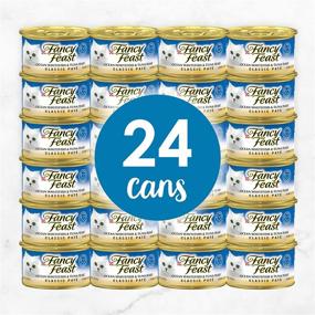 img 3 attached to Purina Fancy Feast - Гранено-влажный корм для кошек без злаков - Классический паштет Океанского трески и тунца, (24) банки по 85 г