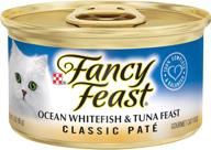 purina fancy feast - гранено-влажный корм для кошек без злаков - классический паштет океанского трески и тунца, (24) банки по 85 г логотип