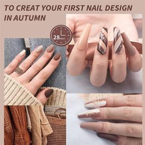 img 2 attached to 💅 Neutral Nude Brown Gel Nail Polish Set - Popular Fall Nail Lacquer Shellac | Soak Off Gel, Non-toxic, Cured Required | DIY Nail Art Salon Manicure at Home