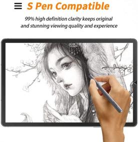 img 2 attached to 📱 Samsung Galaxy Tab S6 Screen Protector, Paper-Like PET Film for Drawing with S-pen Compatibility, Anti-Scratch & Anti-Glare Coating, 10.5 inch Tab S5e/S6