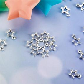 img 1 attached to 150-Piece Silver Plated Star Pentagram Charms: Celestial Mini Star Dangle Charms for DIY Jewelry Making