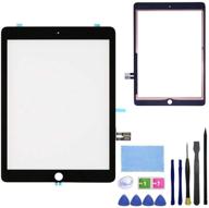 🔧 feiyuetech for black ipad 6 6th gen 2018 (a1893 a1954) touch screen digitizer replacement front glass assembly with camera holder – includes preinstalled adhesive, tools kit, and home button not included. logo
