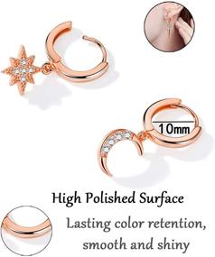 img 2 attached to 🦋 Stylish 9 Pairs Huggie Hoop Earrings Set with Evil Eye Butterfly Star Dangles in Gold, Silver, and Rose Gold