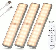 enhance safety & convenience: ldopto newest 48-led usb rechargeable motion sensor closet lights with remote control - 3 pack battery operated lights for under cabinets, stairs, wardrobe, kitchen логотип