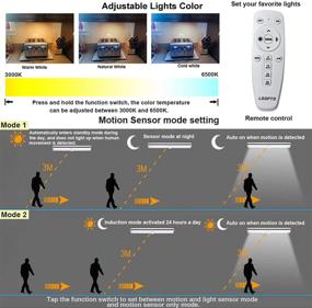 img 3 attached to Enhance Safety & Convenience: LDOPTO Newest 48-LED USB Rechargeable Motion Sensor Closet Lights with Remote Control - 3 Pack Battery Operated Lights for Under Cabinets, Stairs, Wardrobe, Kitchen